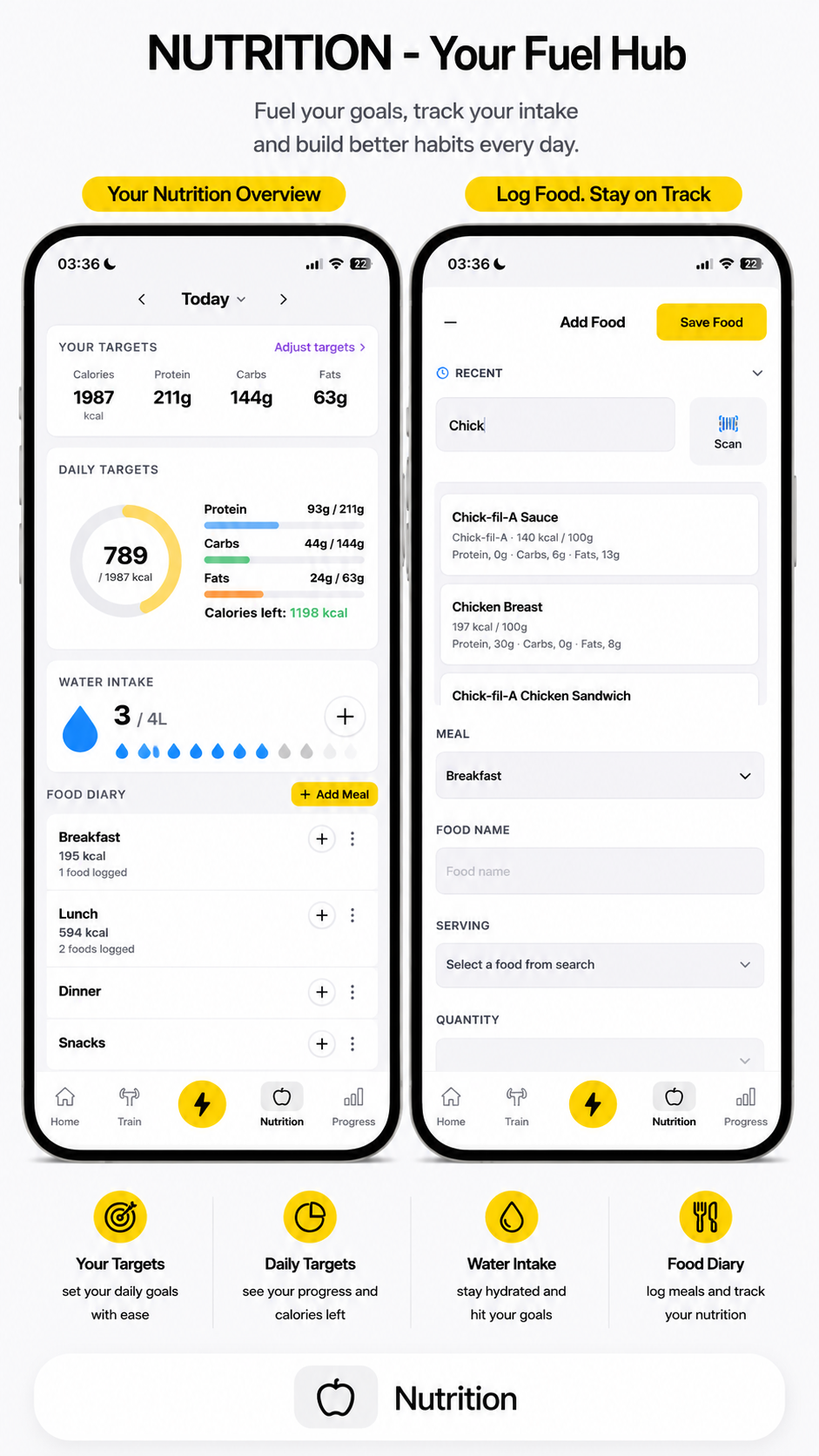 Nutrition screen preview