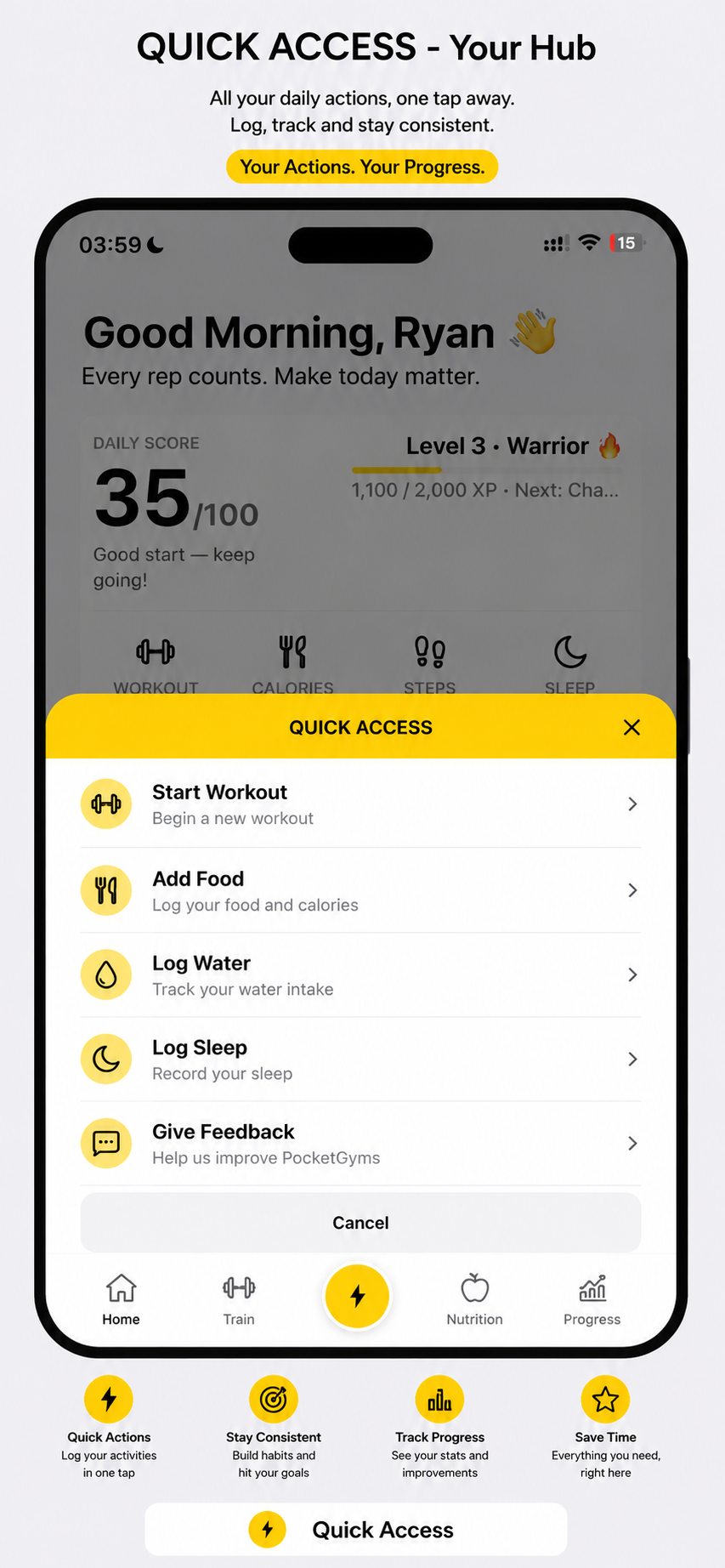 Quick Access screen preview